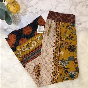 Ecote wide leg multi colored floral print pant